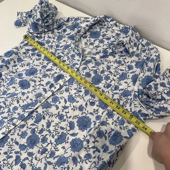 J. Jill A-line linen-blend maxi dress Floral 3XL Party Vacation Clean girl - Picture 10 of 12